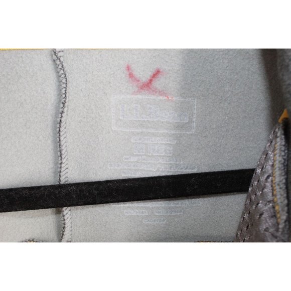 LL Bean Colorblock Gray Yellow Fleece Quarter Zip Pullover Sweater Size M - Picture 5 of 10